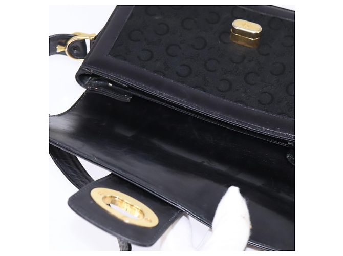 Céline Borsa a Spalla Celine C Sulky in Tela Nera e Oro Auth BA6371 Nero D'oro - vista 15