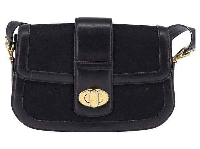 Céline Borsa a Spalla Celine C Sulky in Tela Nera e Oro Auth BA6371 Nero D'oro - vista 2