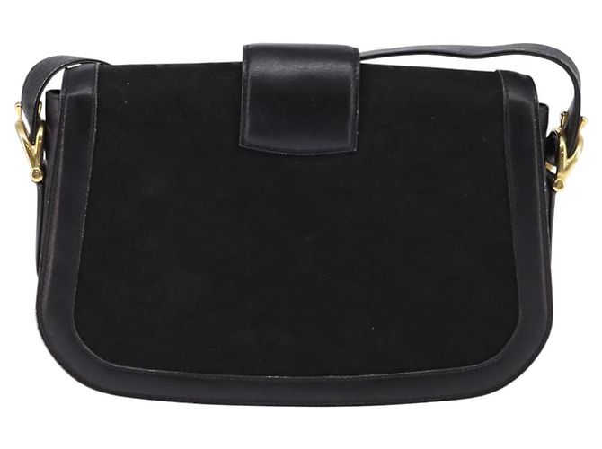 Céline Borsa a Spalla Celine C Sulky in Tela Nera e Oro Auth BA6371 Nero D'oro - vista 3