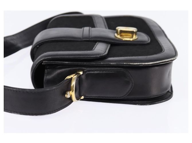 Céline Borsa a Spalla Celine C Sulky in Tela Nera e Oro Auth BA6371 Nero D'oro - vista 4
