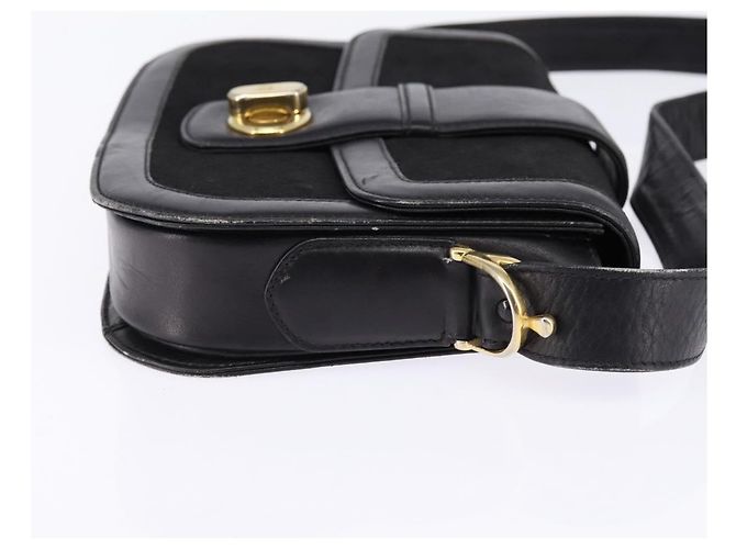 Céline Borsa a Spalla Celine C Sulky in Tela Nera e Oro Auth BA6371 Nero D'oro - vista 5