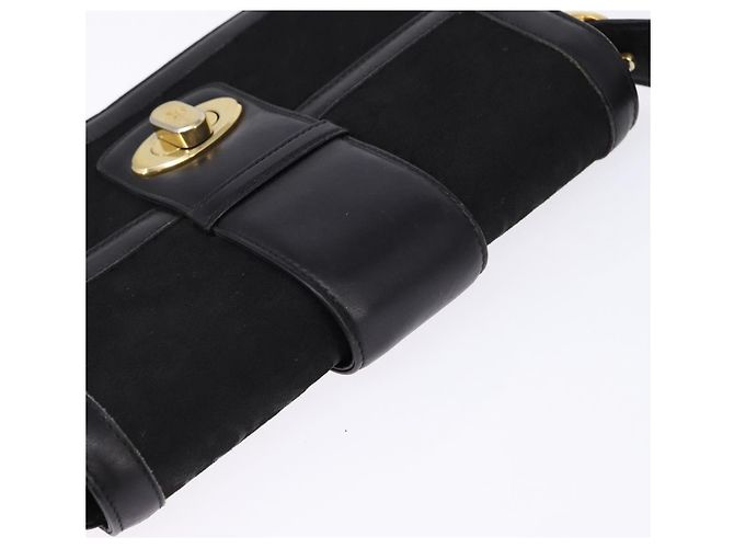 Céline Borsa a Spalla Celine C Sulky in Tela Nera e Oro Auth BA6371 Nero D'oro - vista 6