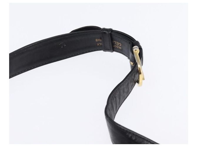 Céline Borsa a Spalla Celine C Sulky in Tela Nera e Oro Auth BA6371 Nero D'oro - vista 8