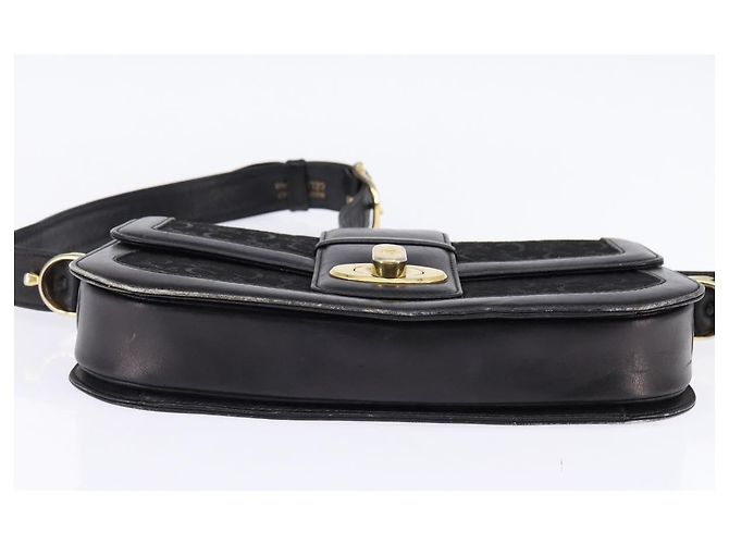 Céline Borsa a Spalla Celine C Sulky in Tela Nera e Oro Auth BA6371 Nero D'oro - vista 9