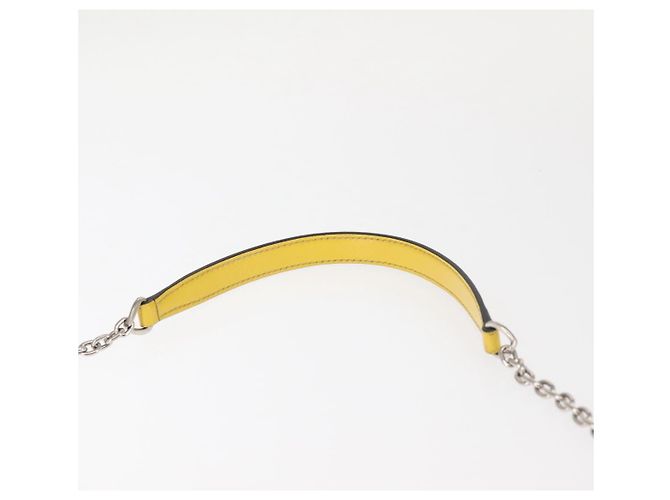 Saffiano Borsa a Spalla PRADA in Pelle Safiano Gialla Argento Auth 142941 Giallo - vista 8