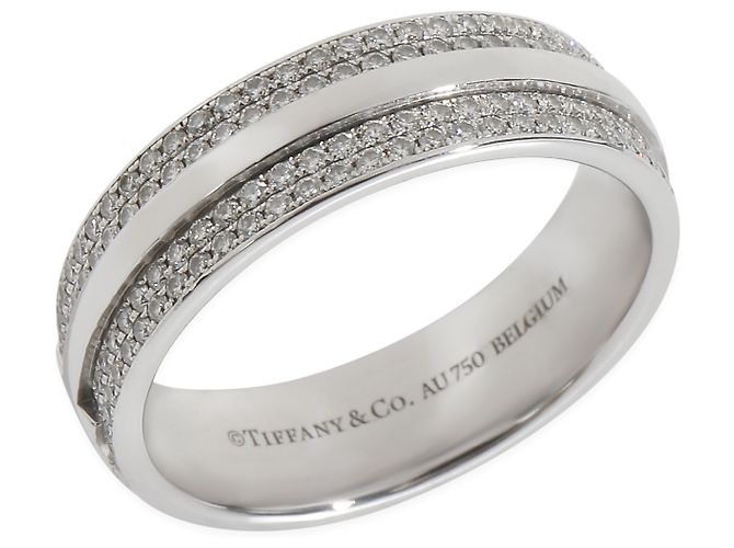 Tiffany & Co Anello Tiffany T Largo in Oro Bianco e Diamanti Tiffany - vista 2