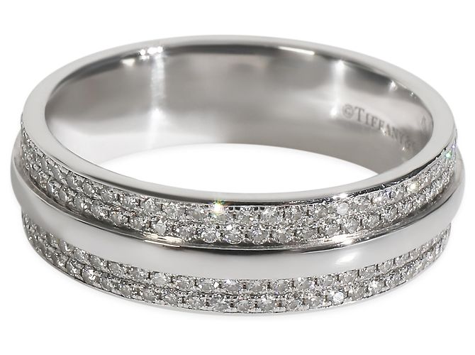 Tiffany & Co Anello Tiffany T Largo in Oro Bianco e Diamanti Tiffany - vista 3