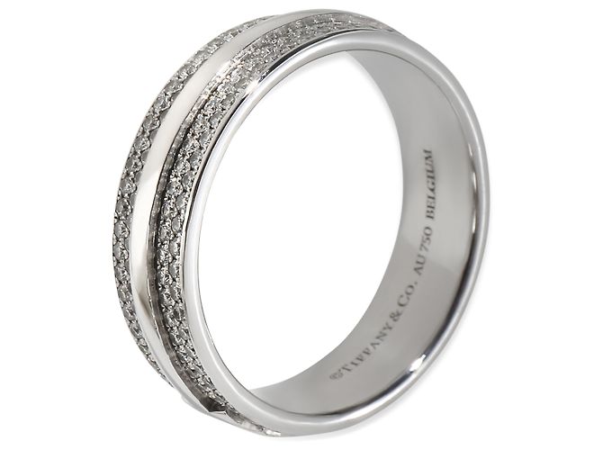Tiffany & Co Anello Tiffany T Largo in Oro Bianco e Diamanti Tiffany - vista 4