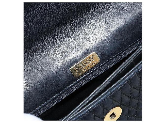 BALLY Borsa a mano in pelle nera e oro Auth BA6133 Nero D'oro - vista 16