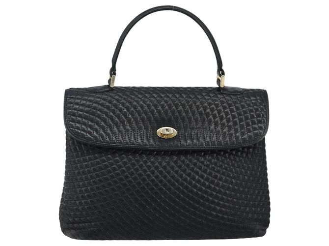 BALLY Borsa a mano in pelle nera e oro Auth BA6133 Nero D'oro - vista 2