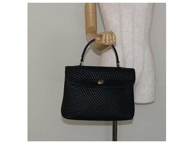 BALLY Borsa a mano in pelle nera e oro Auth BA6133 Nero D'oro - vista 22