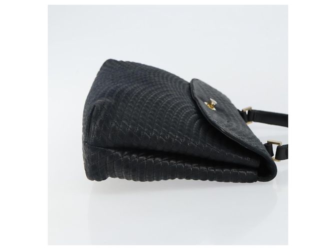 BALLY Borsa a mano in pelle nera e oro Auth BA6133 Nero D'oro - vista 4