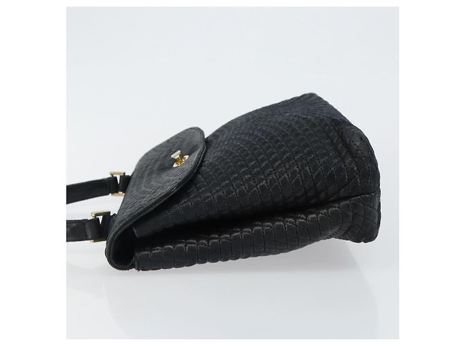 BALLY Borsa a mano in pelle nera e oro Auth BA6133 Nero D'oro - vista 5