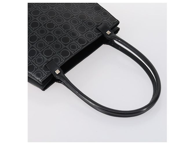 Borsa Gancini in pelle vinilica Salvatore Ferragamo 3 pezzi Nero Blu Auth BA5853 Blu navy - vista 11