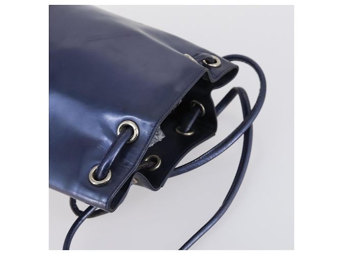 Borsa Gancini in pelle vinilica Salvatore Ferragamo 3 pezzi Nero Blu Auth BA5853 Blu navy - vista 18