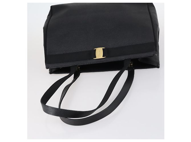 Borsa Gancini in pelle vinilica Salvatore Ferragamo 3 pezzi Nero Blu Auth BA5853 Blu navy - vista 5