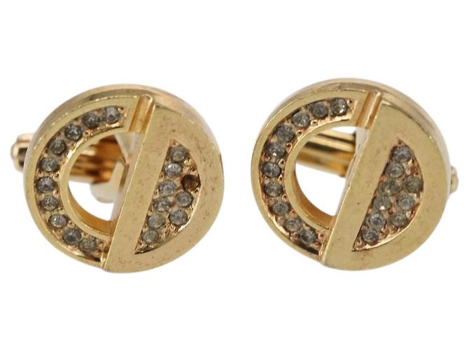 Gemelli e spilla per cravatta Christian Dior in metallo dorato Auth 142069 D'oro - vista 2