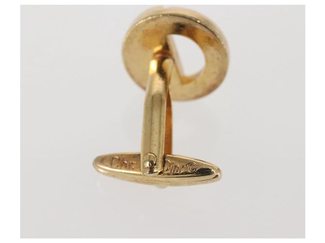 Gemelli e spilla per cravatta Christian Dior in metallo dorato Auth 142069 D'oro - vista 5