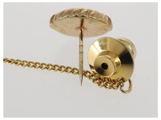 Gemelli e spilla per cravatta Christian Dior in metallo dorato Auth 142069 D'oro - vista 9