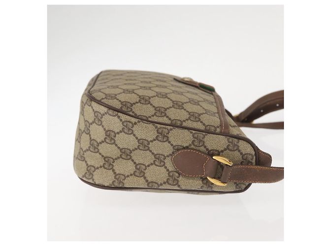 Borsa a Spalla Gucci GG Supreme Web Sherry Line PVC Beige 89 02 077 Auth BA6200 D'oro - vista 4