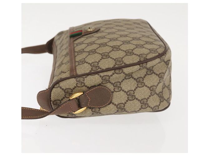 Borsa a Spalla Gucci GG Supreme Web Sherry Line PVC Beige 89 02 077 Auth BA6200 D'oro - vista 5