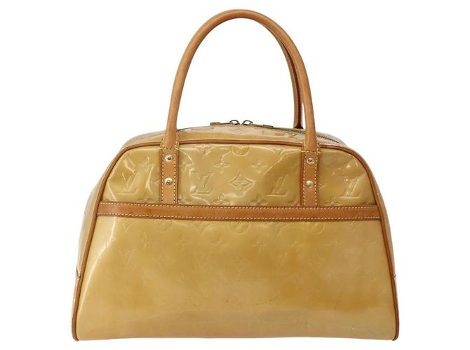 LOUIS VUITTON Bolso de Mano Tompkins Square Monogram Vernis Beige M91149 Auth hk3021 - vista 13