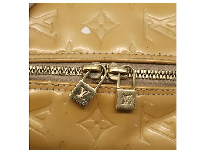 LOUIS VUITTON Bolso de Mano Tompkins Square Monogram Vernis Beige M91149 Auth hk3021 - vista 19