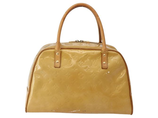 LOUIS VUITTON Bolso de Mano Tompkins Square Monogram Vernis Beige M91149 Auth hk3021 - vista 2