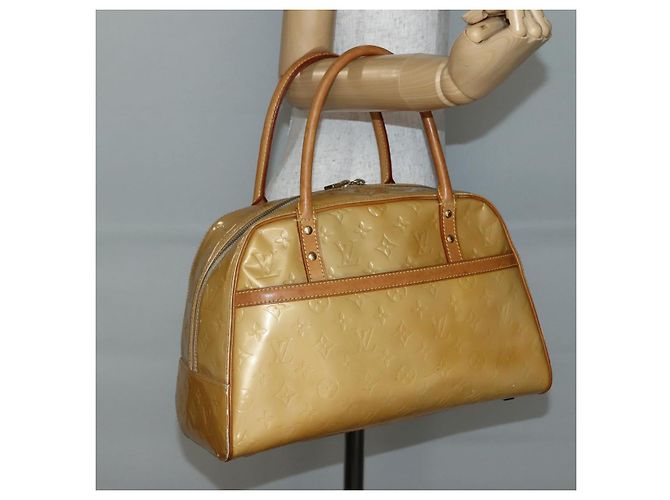 LOUIS VUITTON Bolso de Mano Tompkins Square Monogram Vernis Beige M91149 Auth hk3021 - vista 24