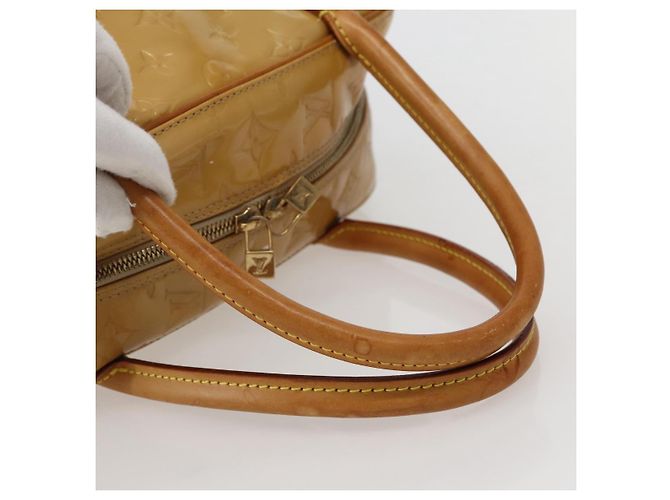 LOUIS VUITTON Bolso de Mano Tompkins Square Monogram Vernis Beige M91149 Auth hk3021 - vista 7