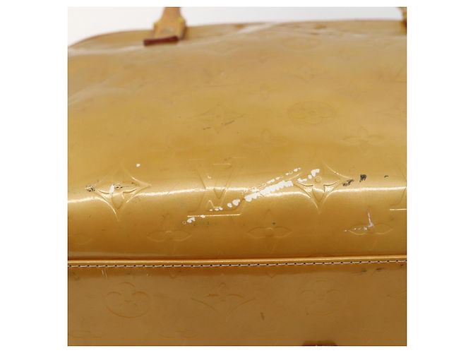 LOUIS VUITTON Bolso de Mano Tompkins Square Monogram Vernis Beige M91149 Auth hk3021 - vista 8