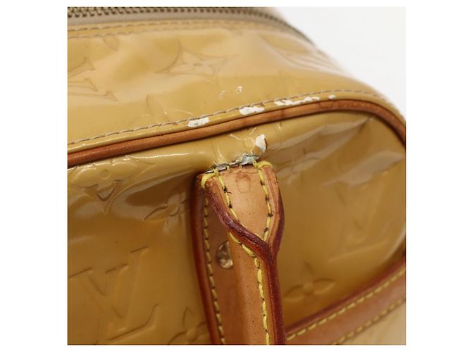 LOUIS VUITTON Bolso de Mano Tompkins Square Monogram Vernis Beige M91149 Auth hk3021 - vista 9