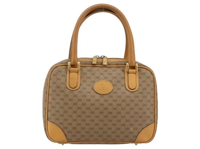 Gucci Borsa a mano Micro GG Supreme in PVC beige e oro 000 94 0030 Auth BA6124 D'oro - vista 2