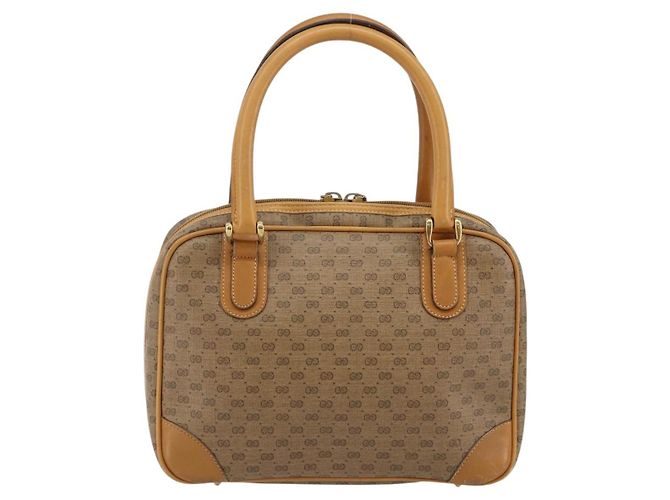 Gucci Borsa a mano Micro GG Supreme in PVC beige e oro 000 94 0030 Auth BA6124 D'oro - vista 3