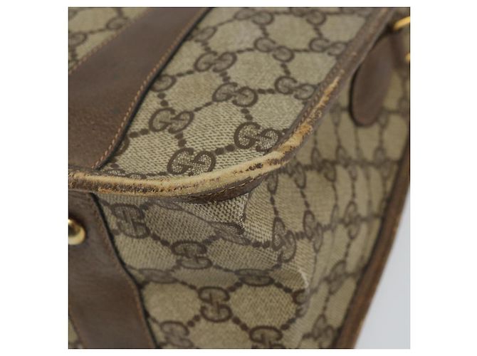 Borsa Gucci GG Supreme Web Sherry Line PVC Beige 58 02 039 Auth th6355 - vista 12