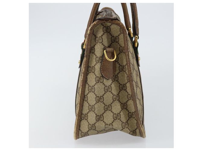 Borsa Gucci GG Supreme Web Sherry Line PVC Beige 58 02 039 Auth th6355 - vista 4