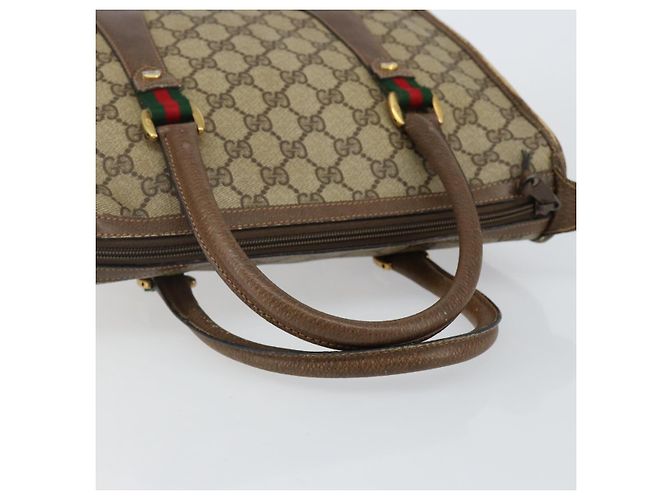 Borsa Gucci GG Supreme Web Sherry Line PVC Beige 58 02 039 Auth th6355 - vista 7