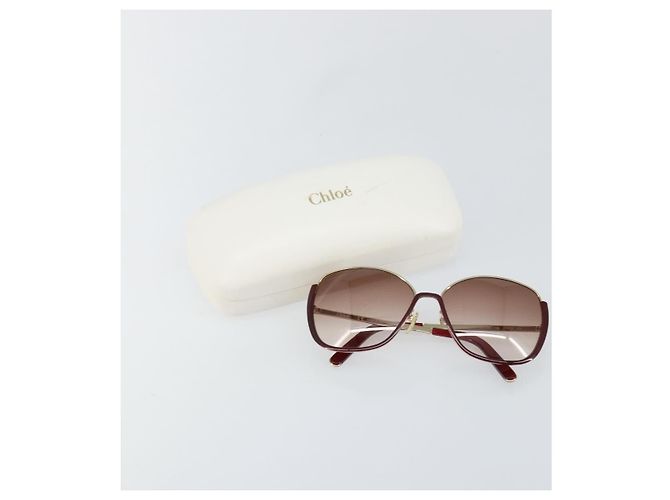 Chloé Gafas de sol Chloe Plástico Oro Auth BA5378 Dorado - vista 11