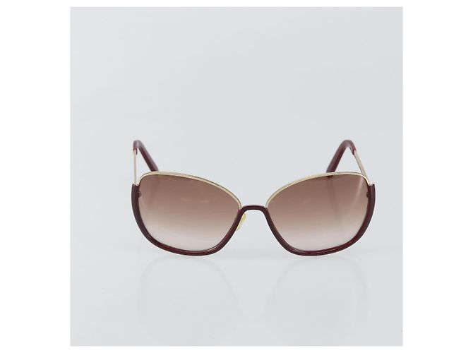 Chloé Gafas de sol Chloe Plástico Oro Auth BA5378 Dorado - vista 2