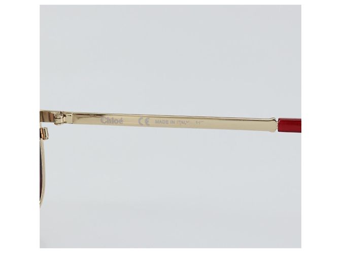 Chloé Gafas de sol Chloe Plástico Oro Auth BA5378 Dorado - vista 8