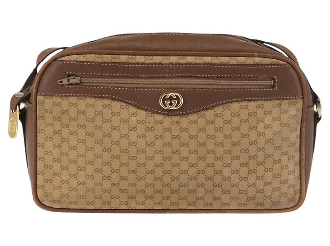 Borsa a Spalla in Tela Micro GG Gucci Suede Beige Oro Auth BA6442 D'oro - vista 2