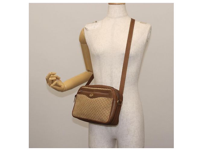 Borsa a Spalla in Tela Micro GG Gucci Suede Beige Oro Auth BA6442 D'oro - vista 21