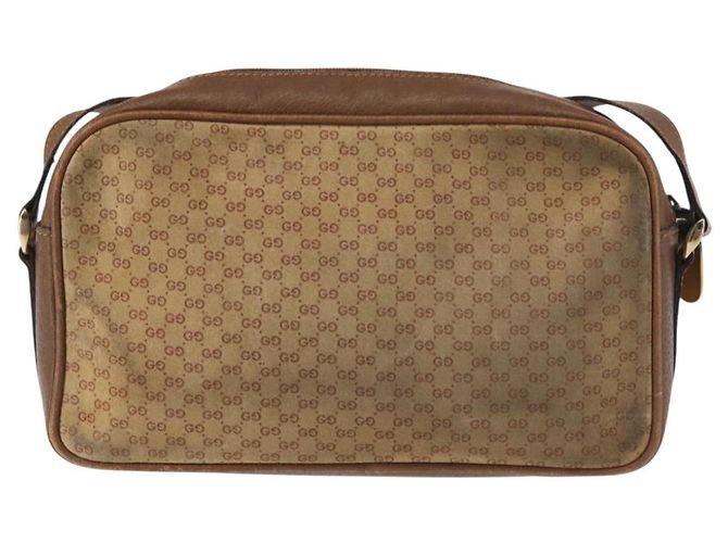 Borsa a Spalla in Tela Micro GG Gucci Suede Beige Oro Auth BA6442 D'oro - vista 3