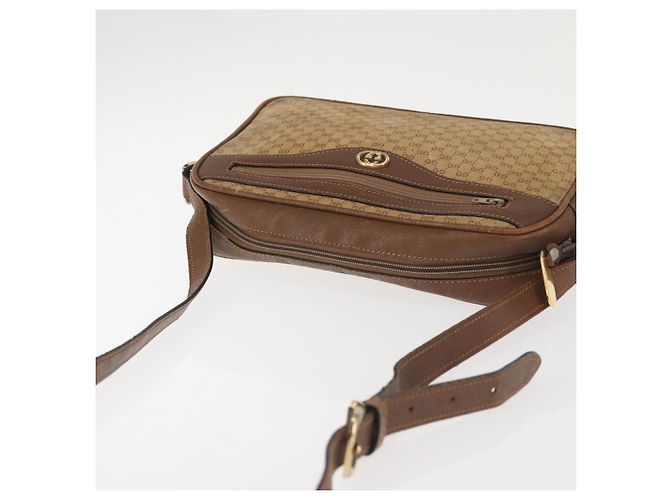 Borsa a Spalla in Tela Micro GG Gucci Suede Beige Oro Auth BA6442 D'oro - vista 6