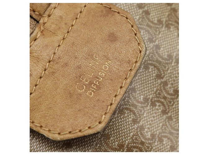 Céline Boston Bag aus Macadam-Canvas CELINE PVC Beige Gold Auth BA6457 Golden - Ansicht 16