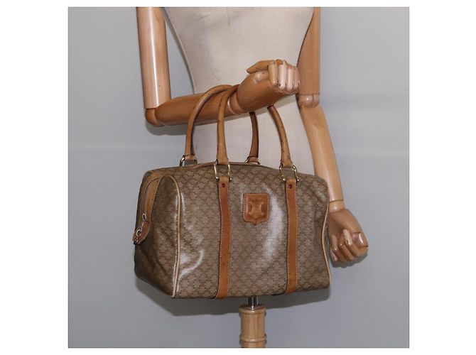 Céline Boston Bag aus Macadam-Canvas CELINE PVC Beige Gold Auth BA6457 Golden - Ansicht 21
