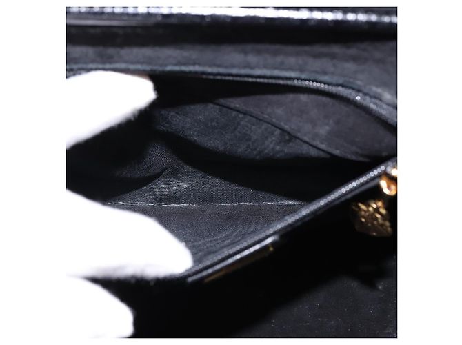 Borsa a Spalla Intrecciata GUCCI in Pelle Nera e Oro 001 33 0998 Auth 144140 Nero D'oro - vista 20