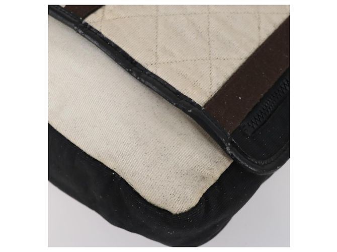CHANEL Borsa a Spalla Matelassé Sportiva in Tela Bianca Argento CC Auth 142035 Bianco - vista 10