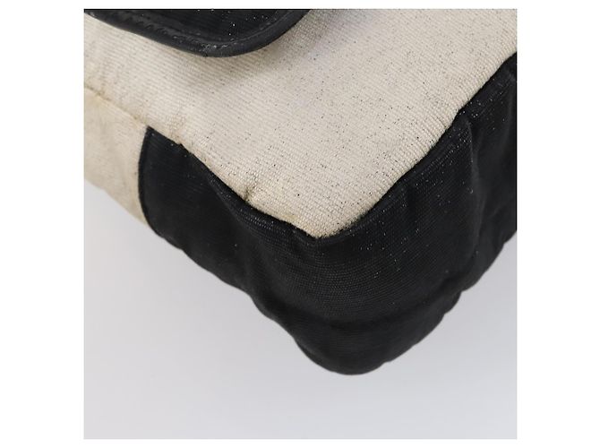 CHANEL Borsa a Spalla Matelassé Sportiva in Tela Bianca Argento CC Auth 142035 Bianco - vista 11