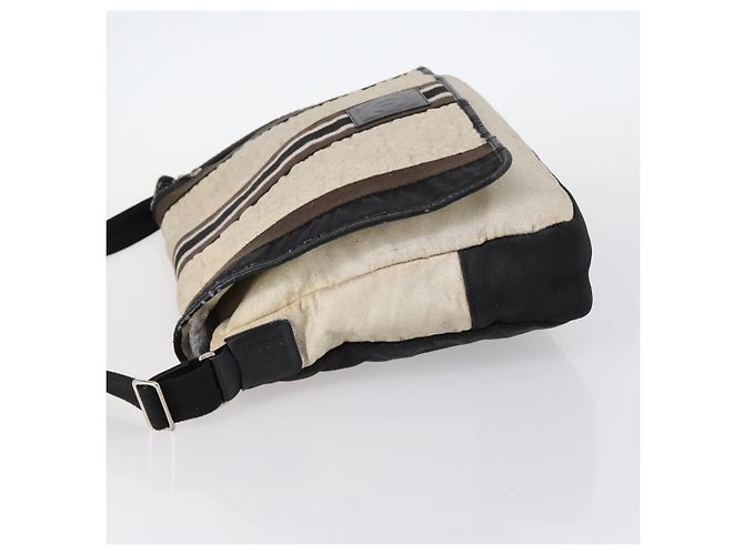 CHANEL Borsa a Spalla Matelassé Sportiva in Tela Bianca Argento CC Auth 142035 Bianco - vista 5
